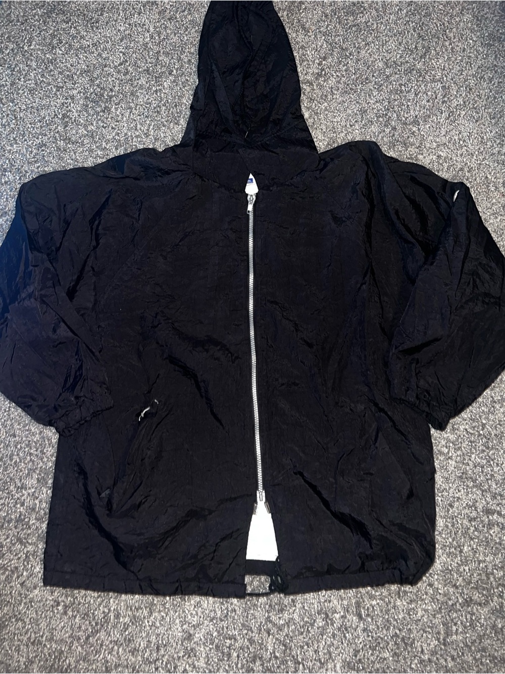 Northwestern Champion Black Hooded Zip Windbreaker